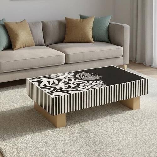 MOTHER OF PEARL HAND INLAY ATELIER PEARL VORTEX COFFEE TABLE