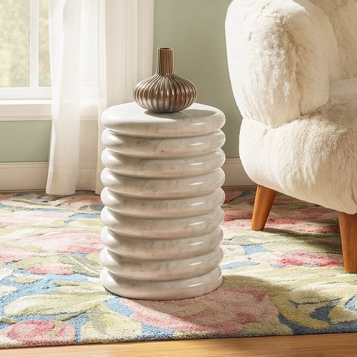 ZENITH SOLID MARBLE SIDE TABLE