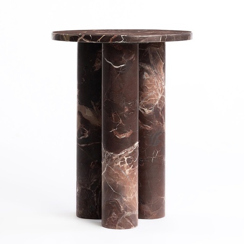 PILLAR SOLID MARBLE ACCENT TABLE (in 2 boxes)