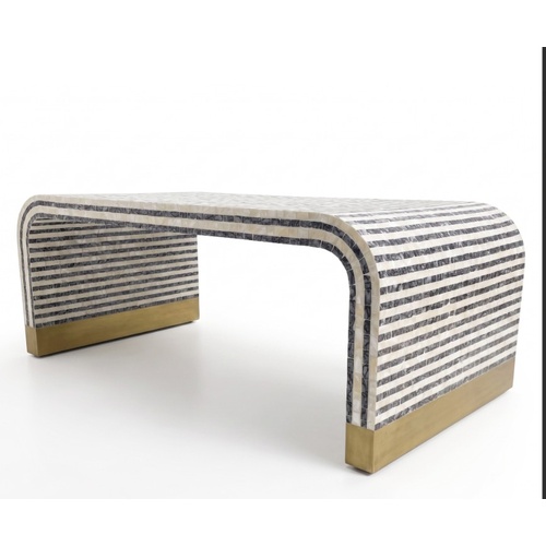 PEARL WAVE MOTHER OF PEARL INLAY COFFEE TABLE