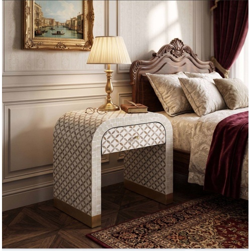 LUNA MOTHER OF PEARL HAND INLAY BEDSIDE