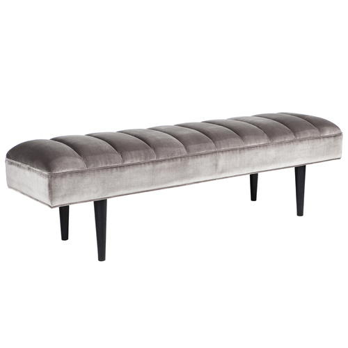 Central Park Panelled Bench Ottoman - Charcoal Velvet