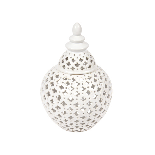 Miccah Temple Jar - Large White