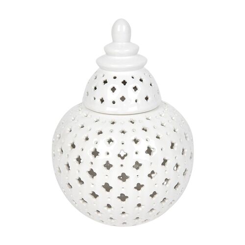 Miccah Temple Jar - Small White