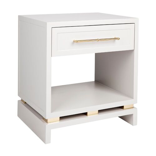 Pearl Bedside Table - Small Grey