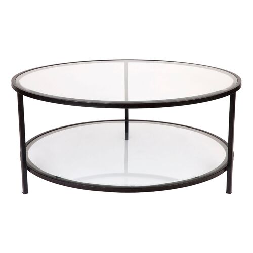 Cocktail Glass Round Coffee Table - Black