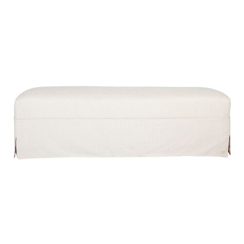 Brighton Slip Cover Bench Ottoman - Natural Linen