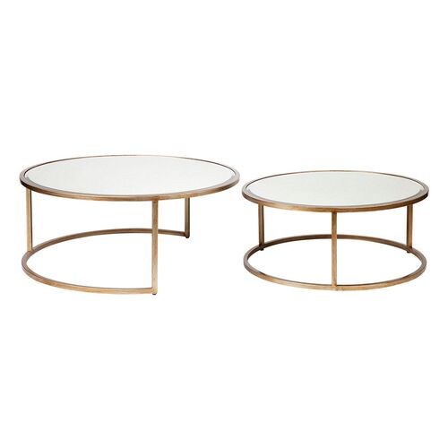 Serene Nesting Coffee Tables - Antique Gold