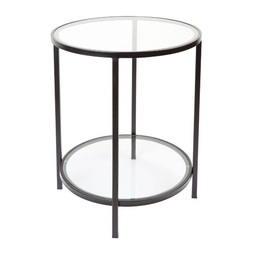 Cocktail Glass Round Side Table - Black