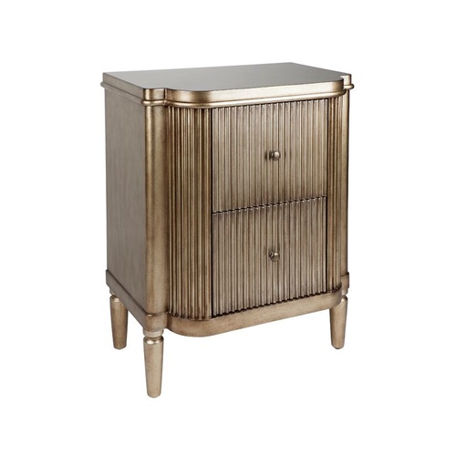 Arielle Bedside Table - Antique Gold