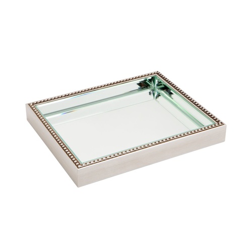 Zeta Mirror Tray - Small Antique Silver