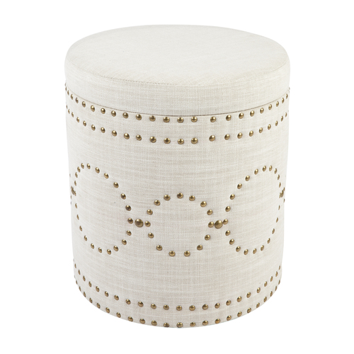 Bradshaw Round Storage Stool - Natural Linen