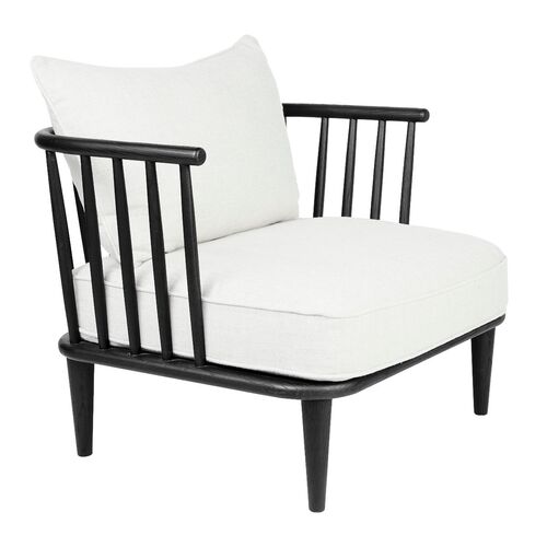 Pavilion Black Occasional Chair - White Linen