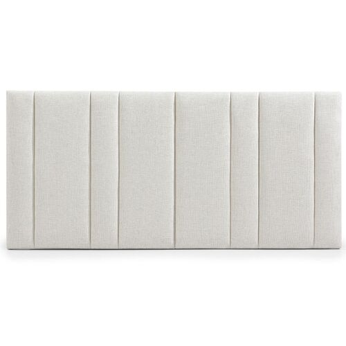 Bronx Panelled Queen Bedhead - Natural Linen