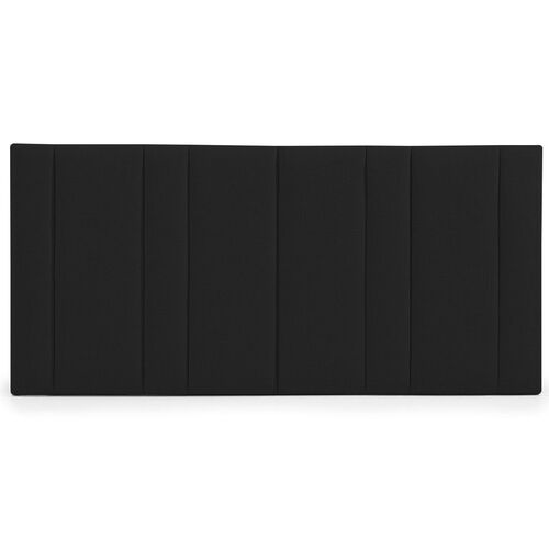 Bronx Panelled Queen Bedhead - Black Linen