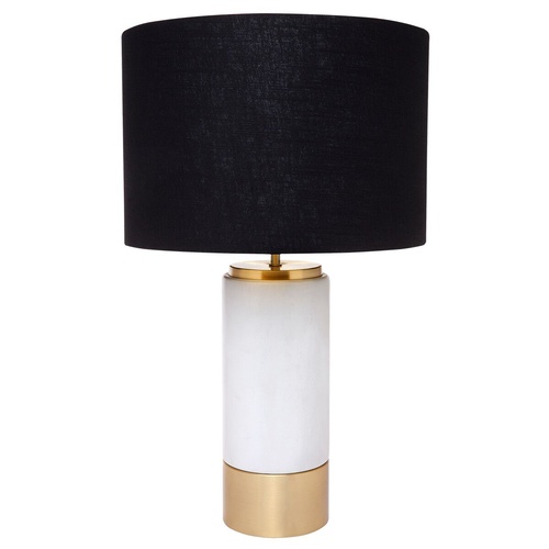 Paola Marble Table Lamp - White w Black Shade