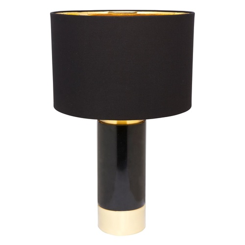 Paola Marble Table Lamp - Black w Black Shade