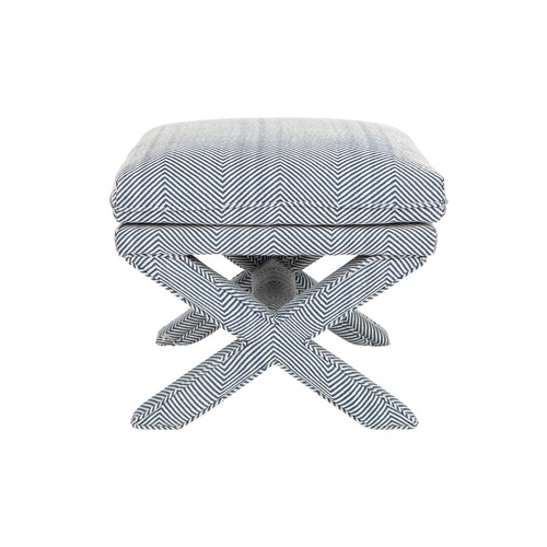 Candace Stool - Chevron Blue Linen