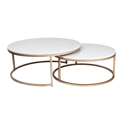 Chloe Nesting Coffee Table - Antique Gold