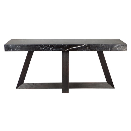 Ebony Marble Console Table - Black