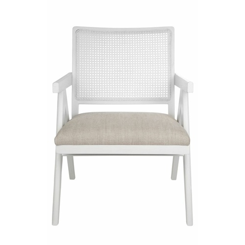 The Imperial Rattan White Occasional Chair - Natural Linen