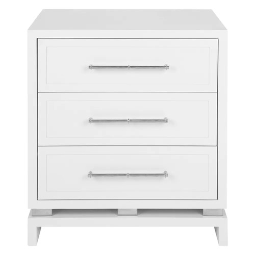 Pearl Bedside Table - Large White