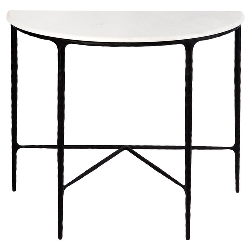 Heston Marble Demilune Table - Black