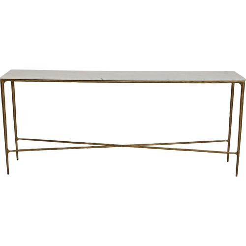 Heston Marble Console Table - Large Brass