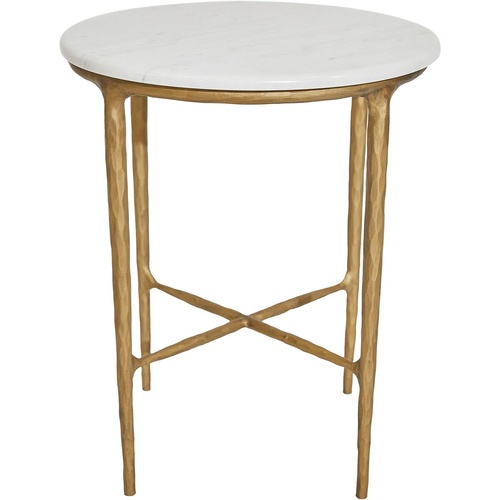 Heston Marble Side Table - Brass