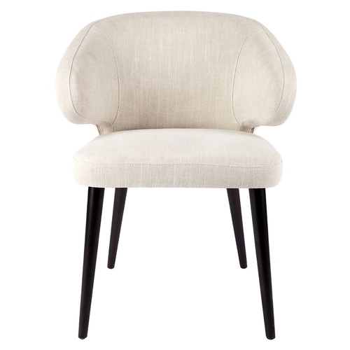 Harlow Black Dining Chair - Natural Linen