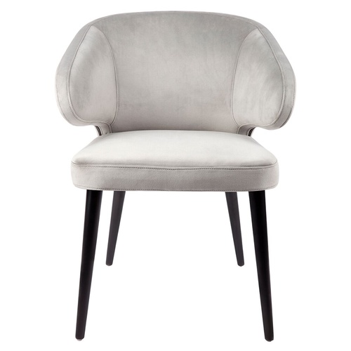 Harlow Black Dining Chair - Grey Velvet