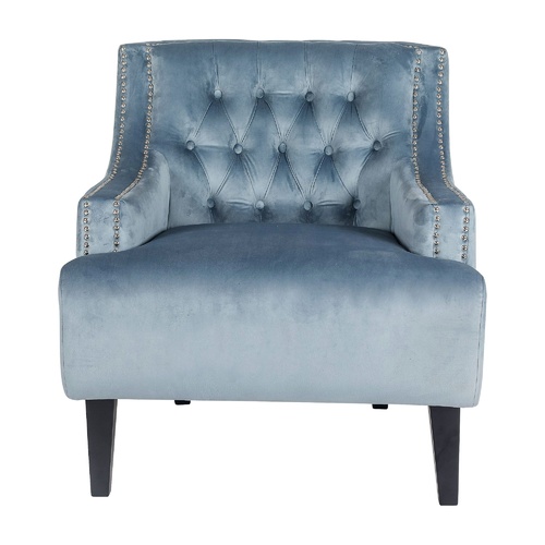 Skyler Tufted Occasional Chair - Dove Grey Velvet