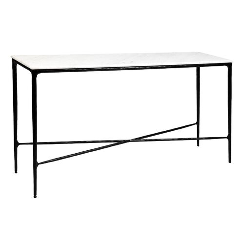 Heston Marble Console Table - Medium Black