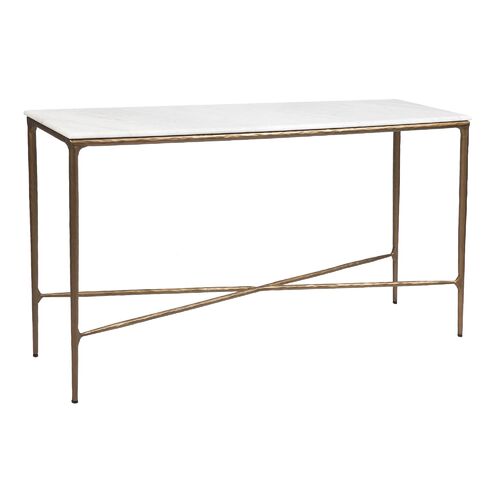 Heston Marble Console Table - Medium Brass