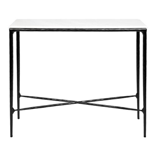 Heston Marble Console Table - Small Black