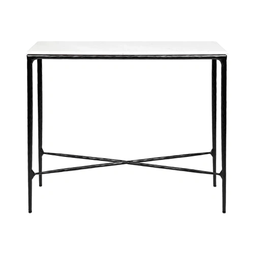 Heston 90cm Marble Console Table - Black