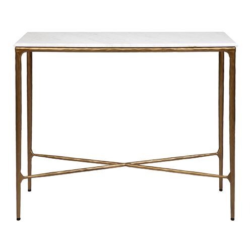 Heston Marble Console Table - Small Brass