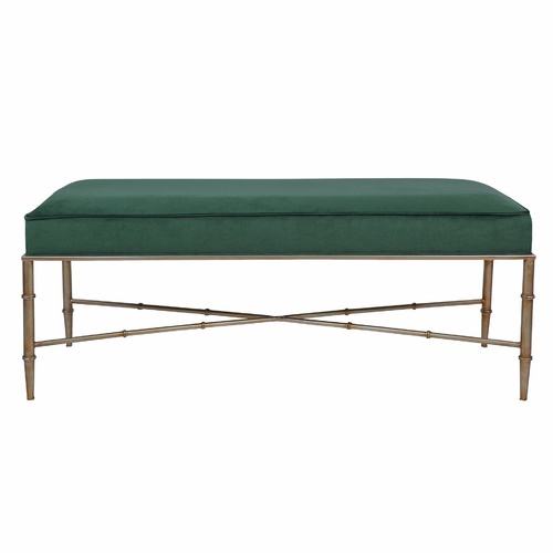 Clara Bench Ottoman - Emerald Green Velvet