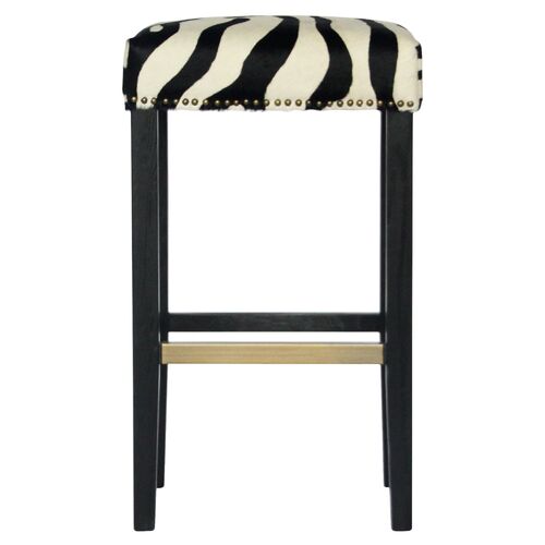 Canyon Black Bar Stool - Zebra