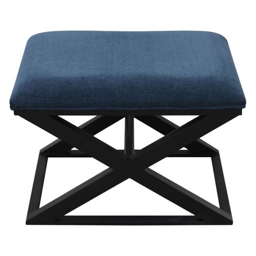 Spencer Black Timber Stool - Teal Chenille