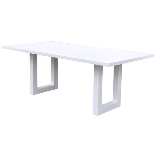 Leeton Oak Dining Table - 2.4m White