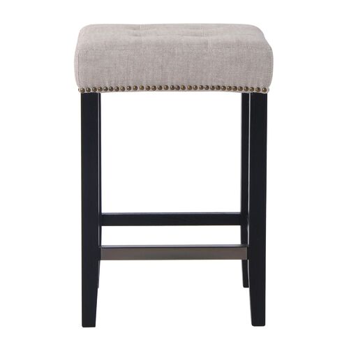 Canyon Black Kitchen Stool - Natural Linen
