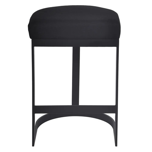 Brooke Black Kitchen Stool - Black Linen