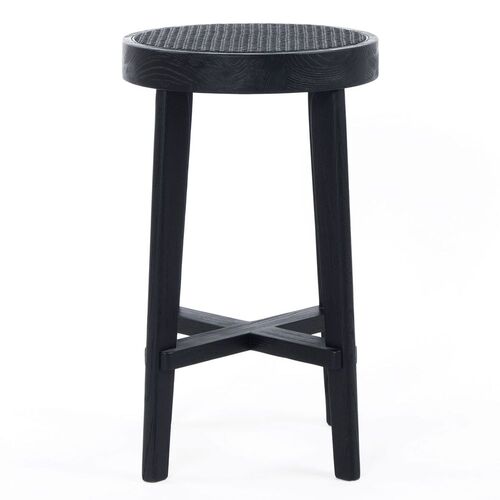 Cape Byron Rattan Kitchen Stool - Black