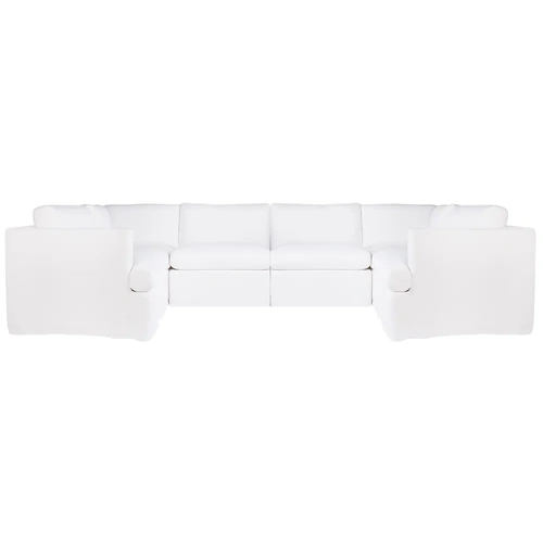 Birkshire Slip Cover Modular Sofa - White Linen Option 5
