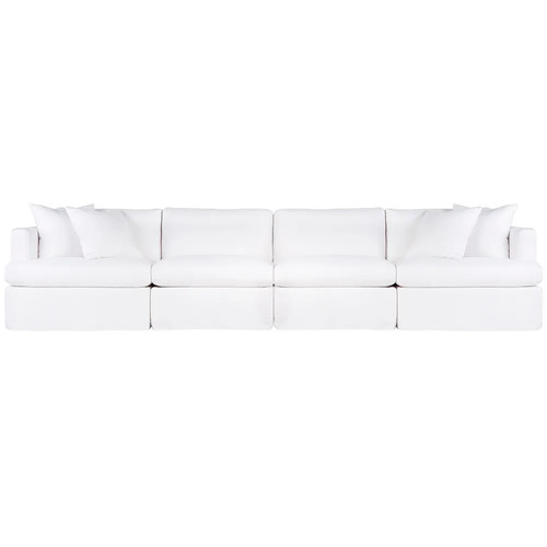 Birkshire Slip Cover Modular Sofa - White Linen Option 4
