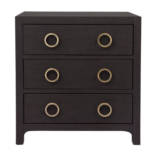 Astley Upholstered Bedside Table - Charcoal