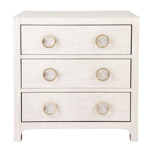 Astley Upholstered Bedside Table - Natural