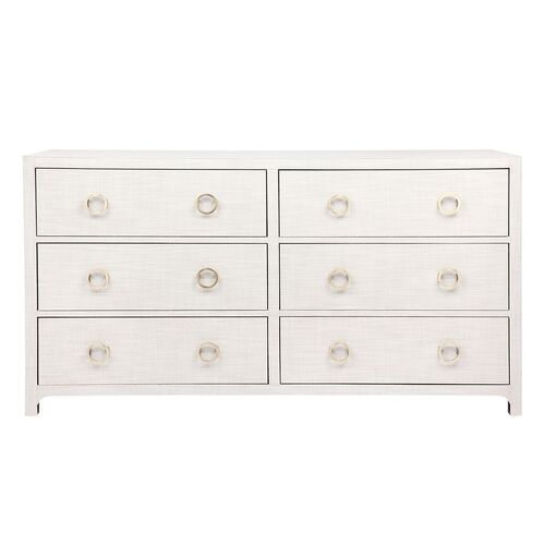 Astley 6 Drawer Upholstered Chest - Natural