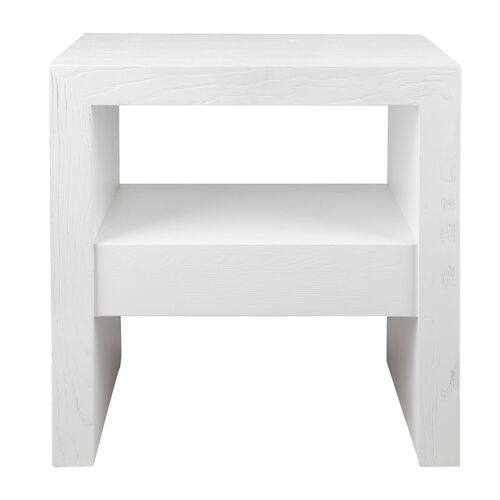 Axel Oak Side Table - White